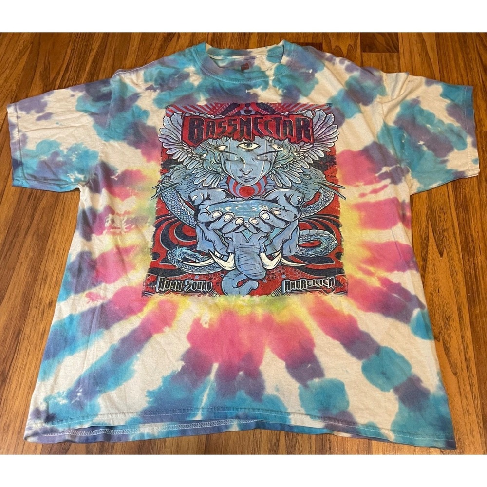 Bassnectar Bass Center X 2017 Tour Shirt Tie Dye Hampton Coliseum Mens XL